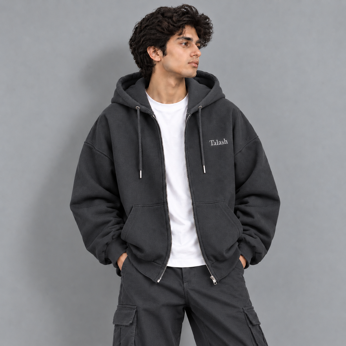 Midnight baggy Zip Hoodie