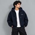 Navy Blue baggy Zip Hoodie