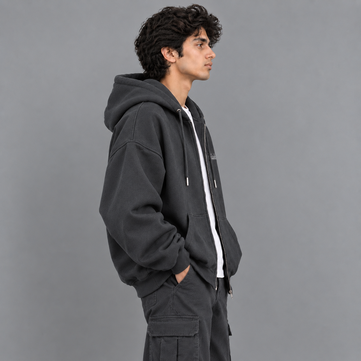 Midnight baggy Zip Hoodie