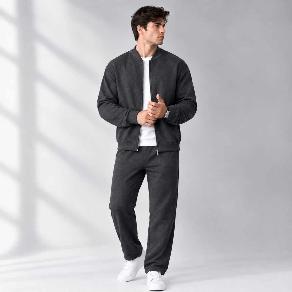 Men's Charcoal Grey Tracksuit Set
