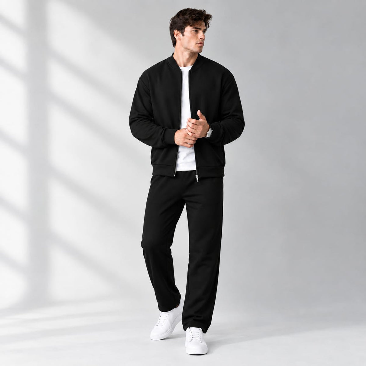 Men's Black Tracksuit Set
