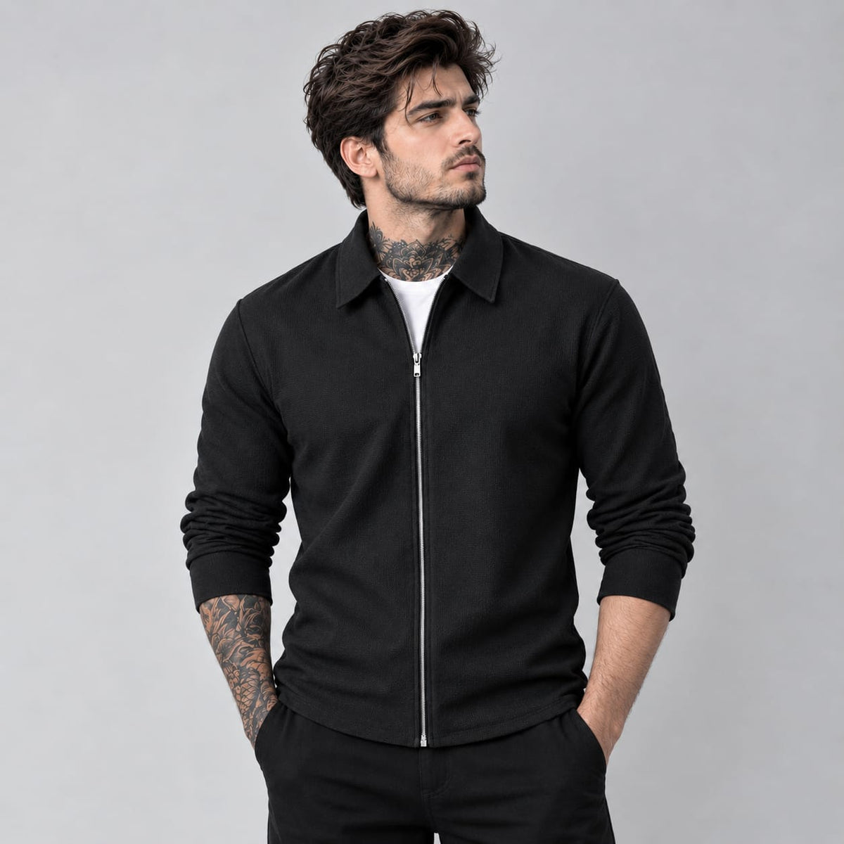 Midnight Ribbed Jacket