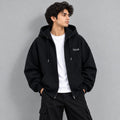 Black Baggy Zip Hoodie