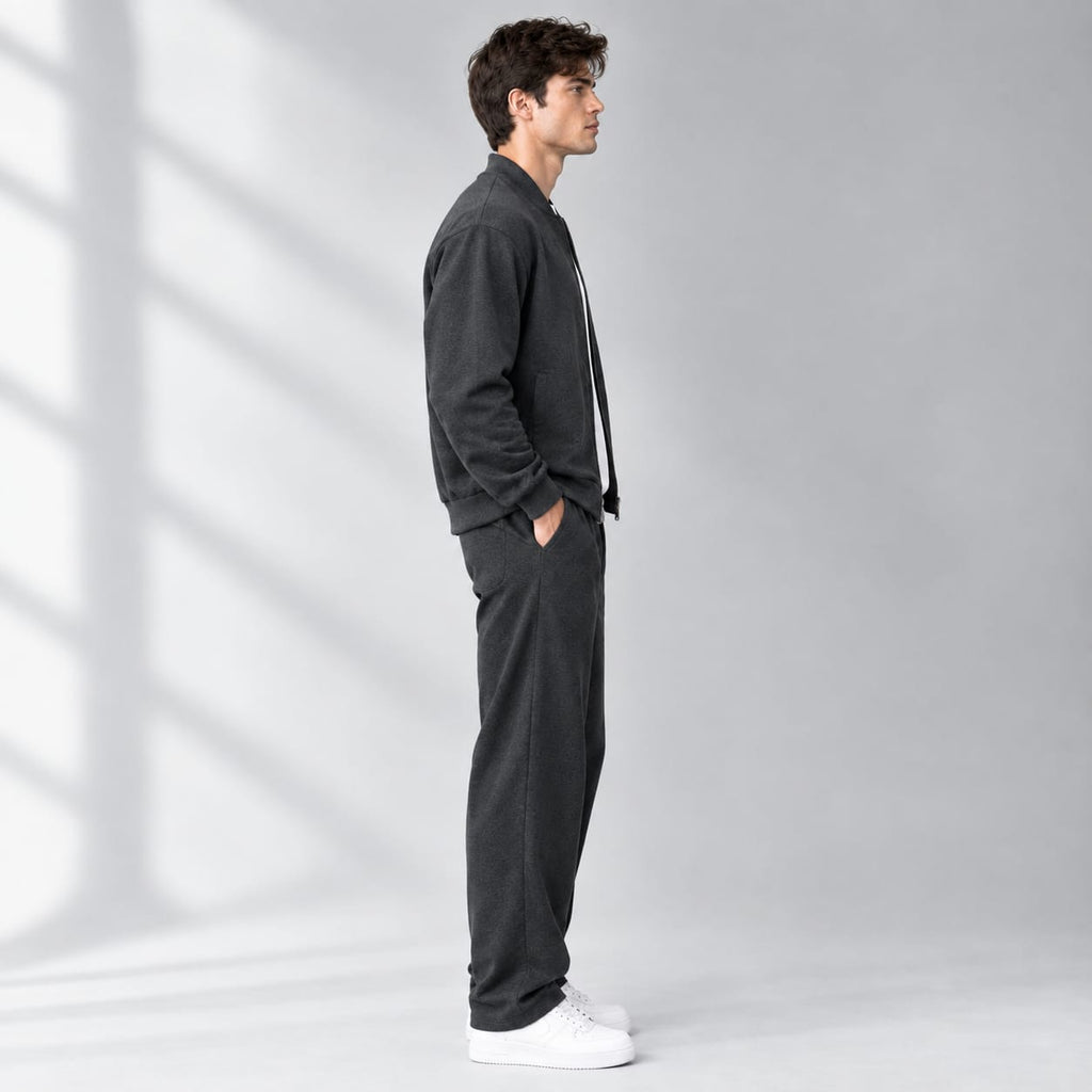 Men's Charcoal Grey Tracksuit Set