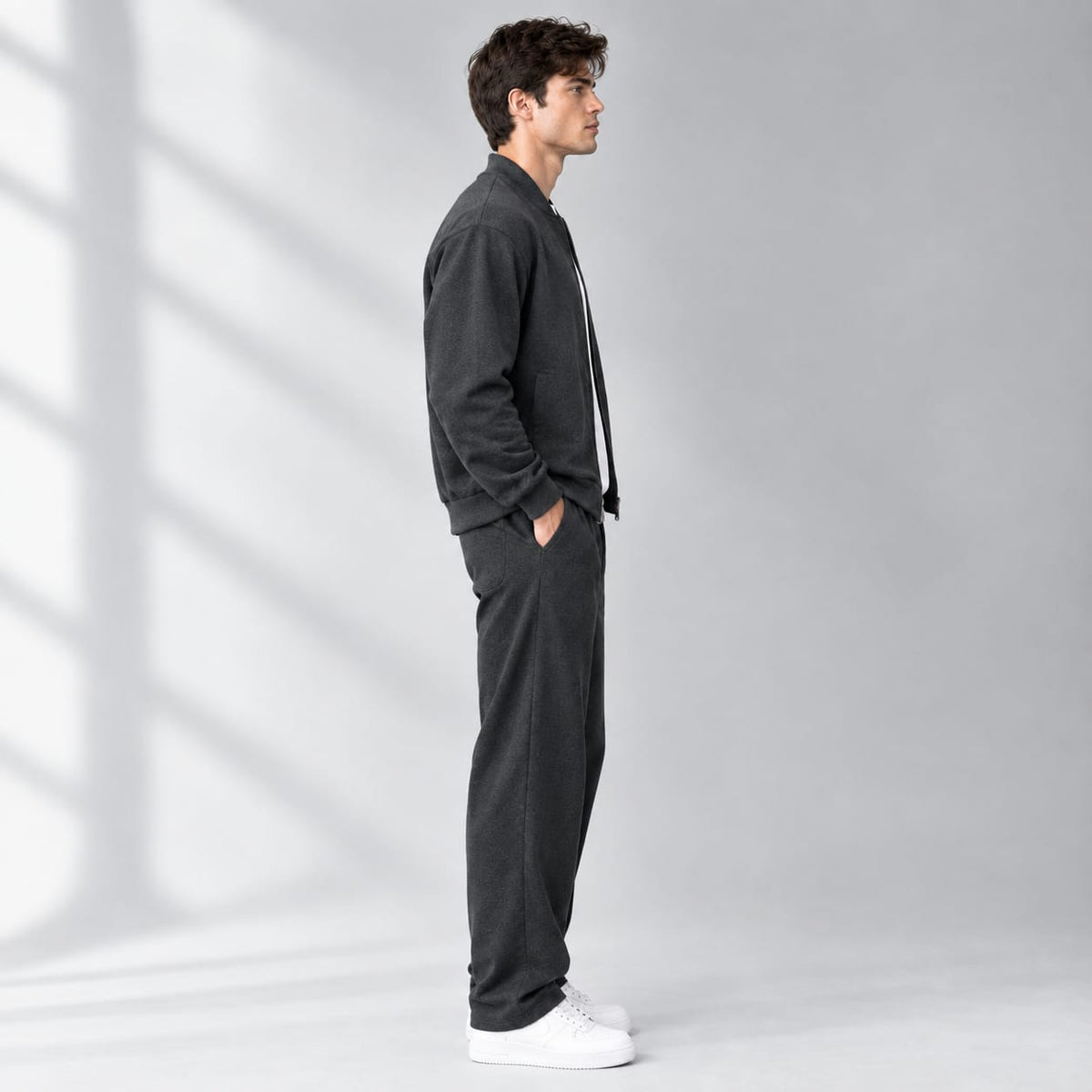 Men's Charcoal Grey Tracksuit Set